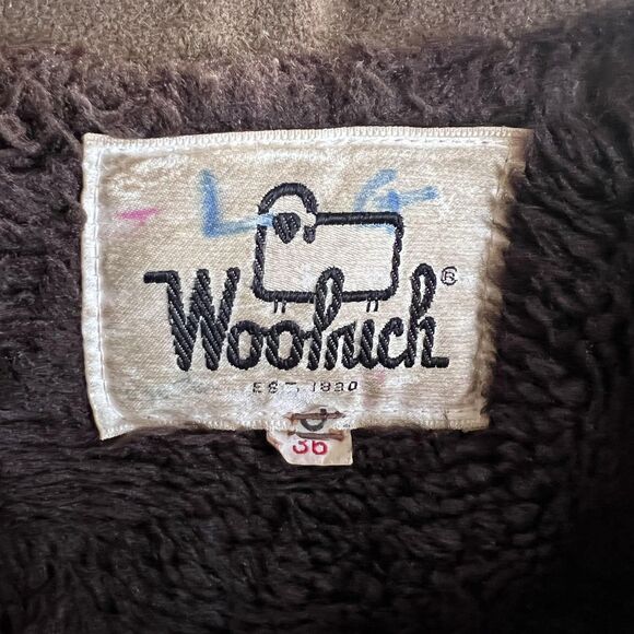 Vintage Woolrich Coat Mens 36 Brown Wool Sherpa Lined Heavy Outdoors Jacket 70s - Picture 5 of 12